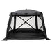 freespirit-recreation-foundation-series-hub-v2-black-open-front-view-x-shaped-support-structure-with-mesh-windows-in-white-backround
