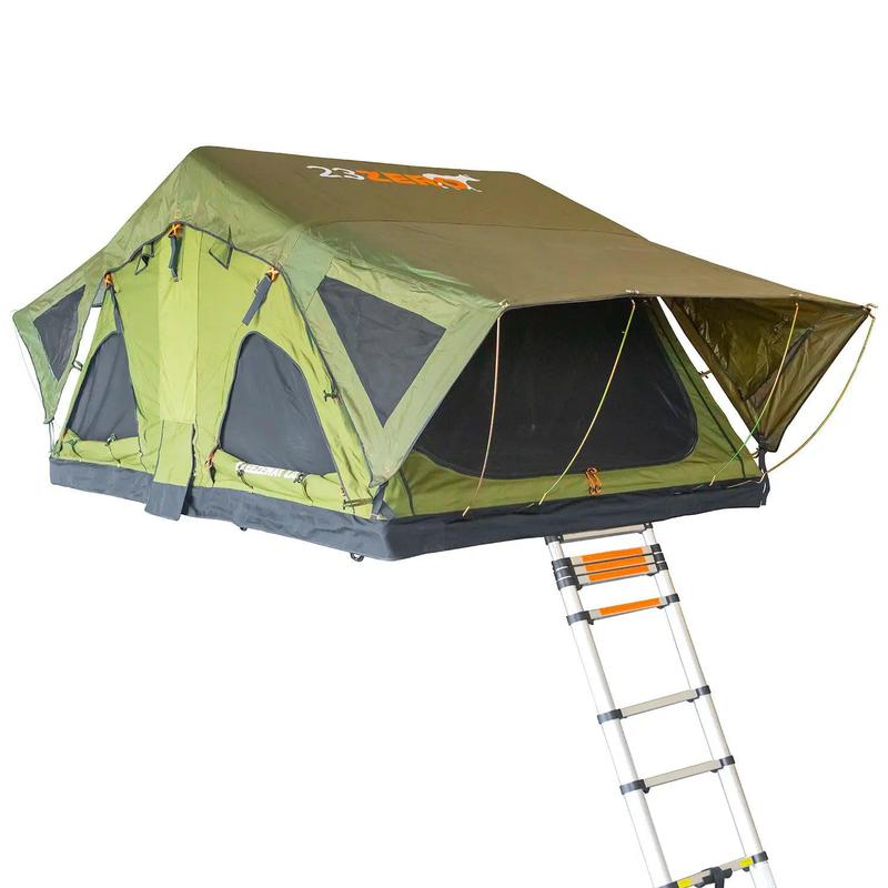 23zero-breezeway-2-0-soft-shell-roof-top-tent-open-front-corner-view-on-white-background