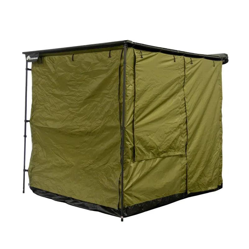 23zero-bushman-car-awning-canopy-78in-x-98in-awning-room-open-front-corner-view-with-window-and-door-covers-on-white-background