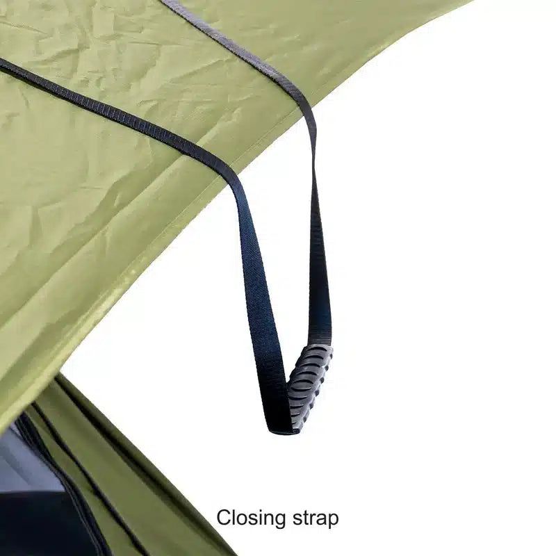 23zero-kabari-2-0-hard-shell-roof-top-tent-open-close-up-view-with-closing-strap-on-white-background