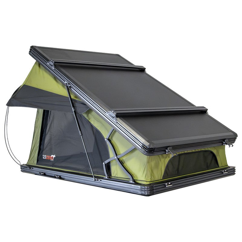 23zero-kabari-xl-wedge-hard-shell-roof-top-tent-open-rear-corner-view-on-white-background