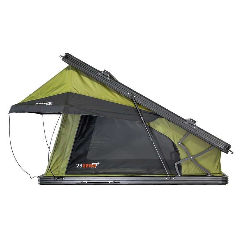 23zero-kabari-xl-wedge-hard-shell-roof-top-tent-open-side-view-on-white-background