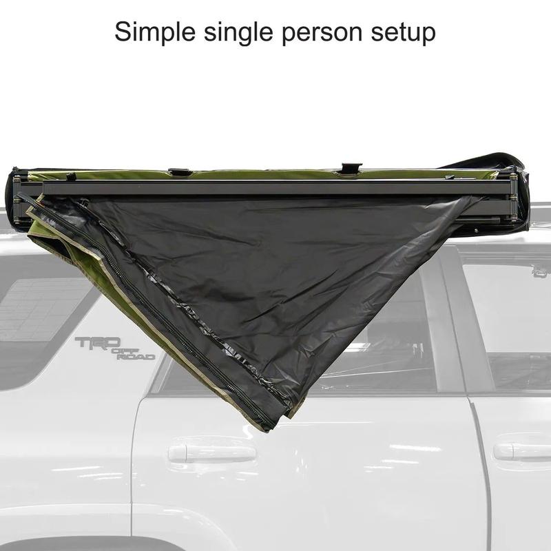 23zero-peregrine-180-compact-awning-2-0-closed-side-view-on-toyota-4runner-with-single-person-setup-on-white-background