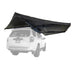 23zero-peregrine-pro-5-arm-270-awning-right-side-open-rear-view-on-toyota-4runner-on-white-background