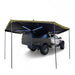 23zero-peregrine-pro-6-arm-freestanding-270-awning-open-rear-corner-view-on-vehicle-with-led-lights-on-white-background