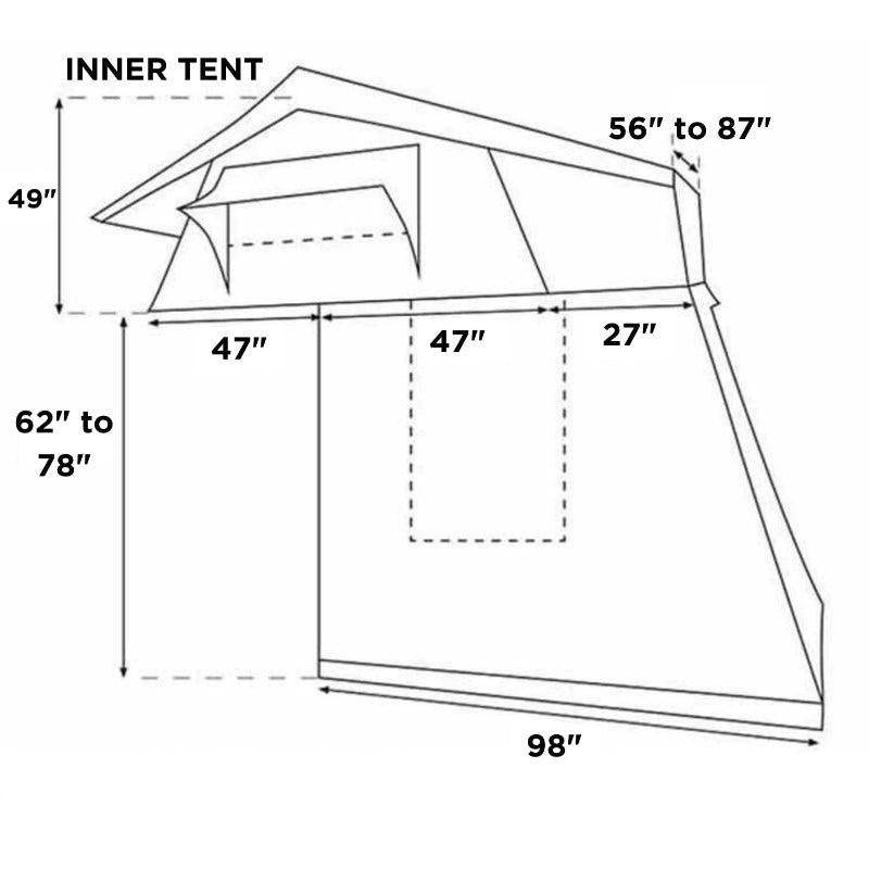 23zero-walkabout-62-2-0-soft-shell-roof-top-tent-annex-dimensions-diagram-on-white-background