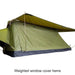 23zero-walkabout-87-2-0-soft-shell-roof-top-tent-open-side-view-with-weighted-cover-hems-on-white-background