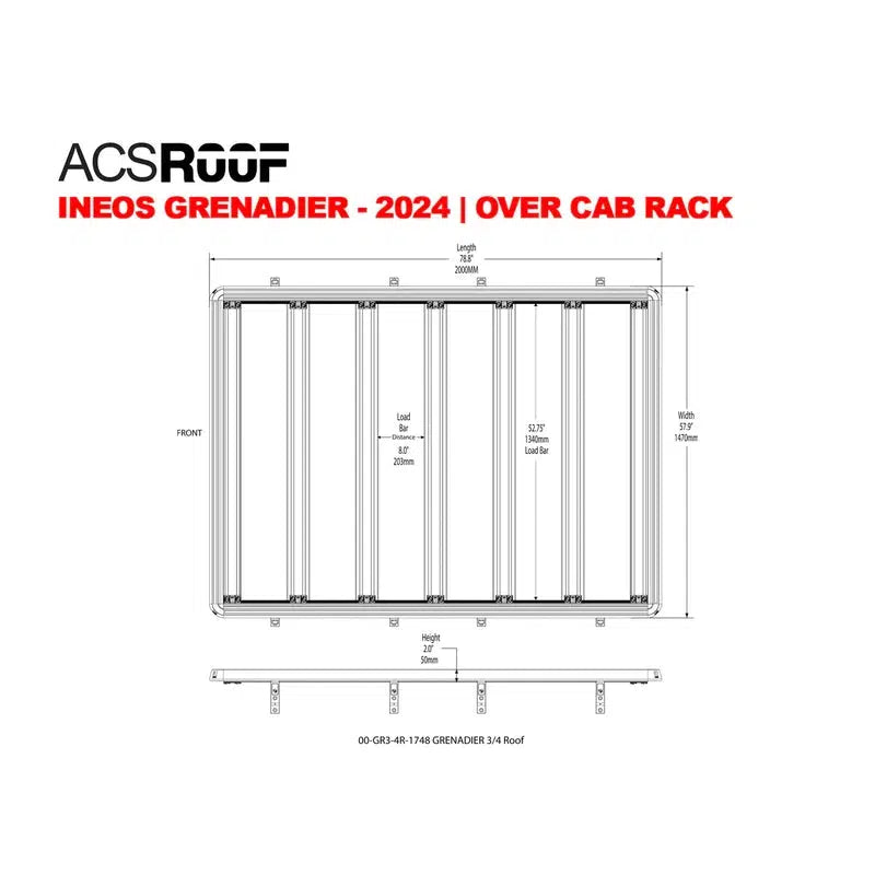 Leitner Ineos Grenadier 2024+ ACS Roof 3/4 Platform Rack-INEOS GRENADIER 2024 | 3/4 Platform Rack-