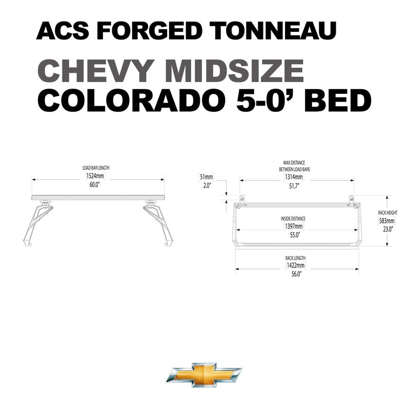 Leitner ACS Forged Tonneau - Rack Only - Chevrolet-Chevrolet-COLORADO | 2015-2024 | 5' Bed | 00-50-FTA-1375-