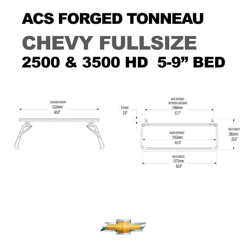 Leitner ACS Forged Tonneau - Rails Only - Chevrolet-