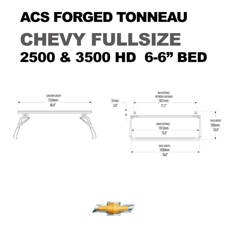 Leitner ACS Forged Tonneau - Rack Only - Chevrolet-Chevrolet-2500 & 3500 HD | 2007-2014 | 6-7" Bed | 00-66-FTA-1379-