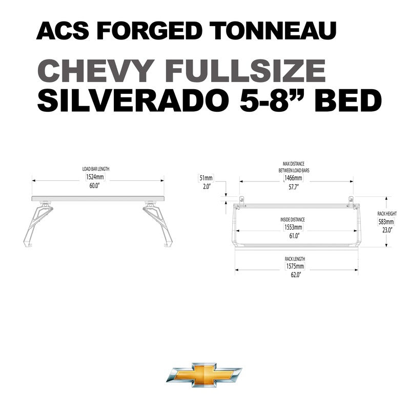 Leitner ACS Forged Tonneau - Rails Only - Chevrolet-Chevrolet-SILVERADO | 2007-2013 | 5-9" Bed | 00-56TR-1382-