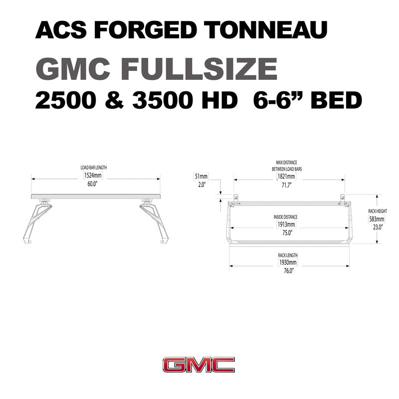 Leitner ACS Forged Tonneau - Rack Only - GMC-GMC-2500 & 3500 HD + CLASSIC | 2007-2014 | 6-6" / 6-7" Bed(s) | 00-66-FTA-1379-