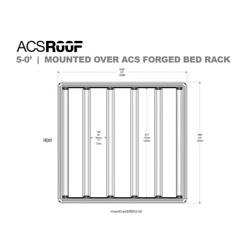 Leitner ACS Roof | Over ACS Forged & Classic Bedrack-5-0" ACS FORGED BEDRACK | 00-ROOF5.0-1555-