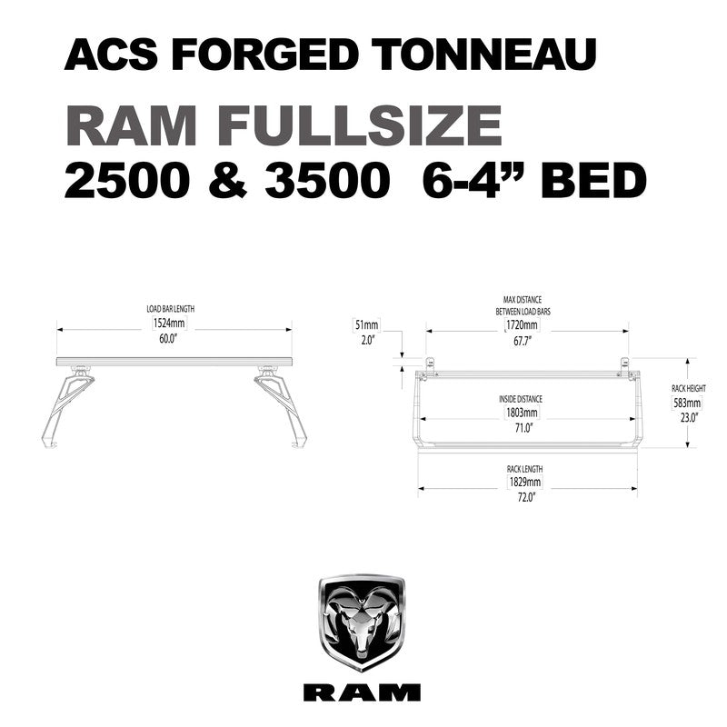 Leitner ACS Forged Tonneau - Rails Only - RAM-