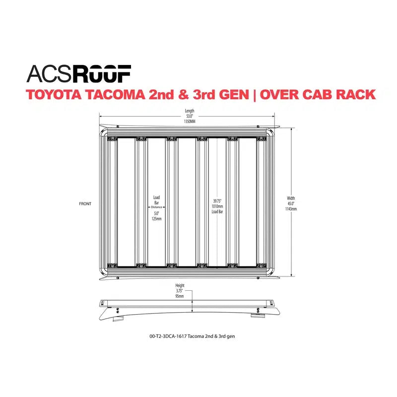 Leitner ACS Roof | Over Cab Platform Rack for Toyota-TOYOTA TACOMA GEN 2&3 (2005-2023) | Over Cab Rack | 00-T2-3DCA-1617-