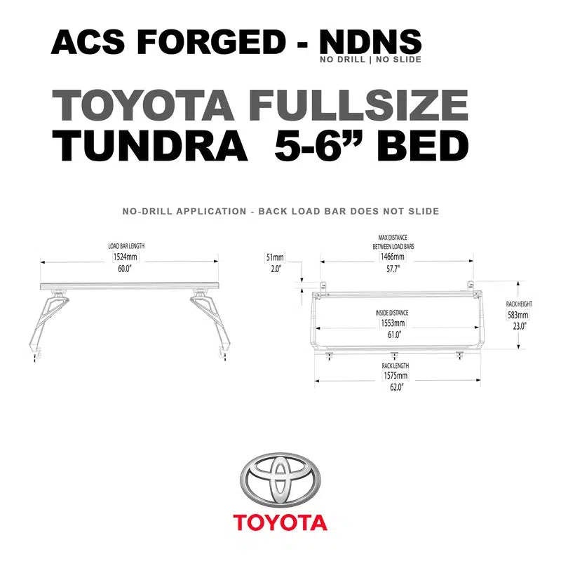 Leitner Active Cargo System - Forged "No Drill" - Toyota-Toyota-Tundra | 2007-2021 | 5-6" Bed | 00-5.6NSA-1594-