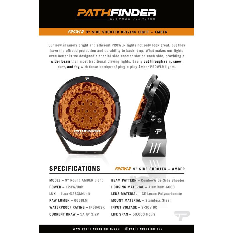 Backwoods PROWLR 9" LED Driving Light [TRUE AMBER]-12