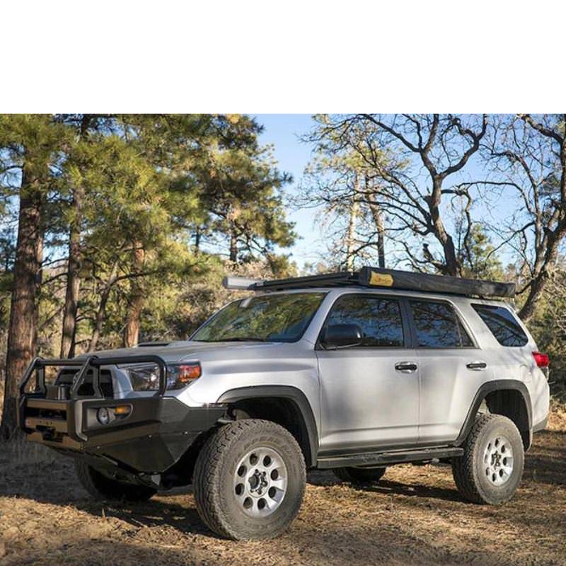 eezi-awn-lite-awning-close-front-corner-view-on-toyota-4runner-in-terrain