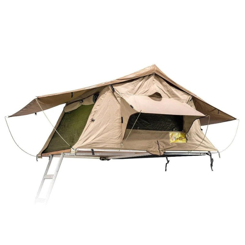eezi-awn-series-3-soft-shell-roof-top-tent-beige-open-front-corner-on-white-background