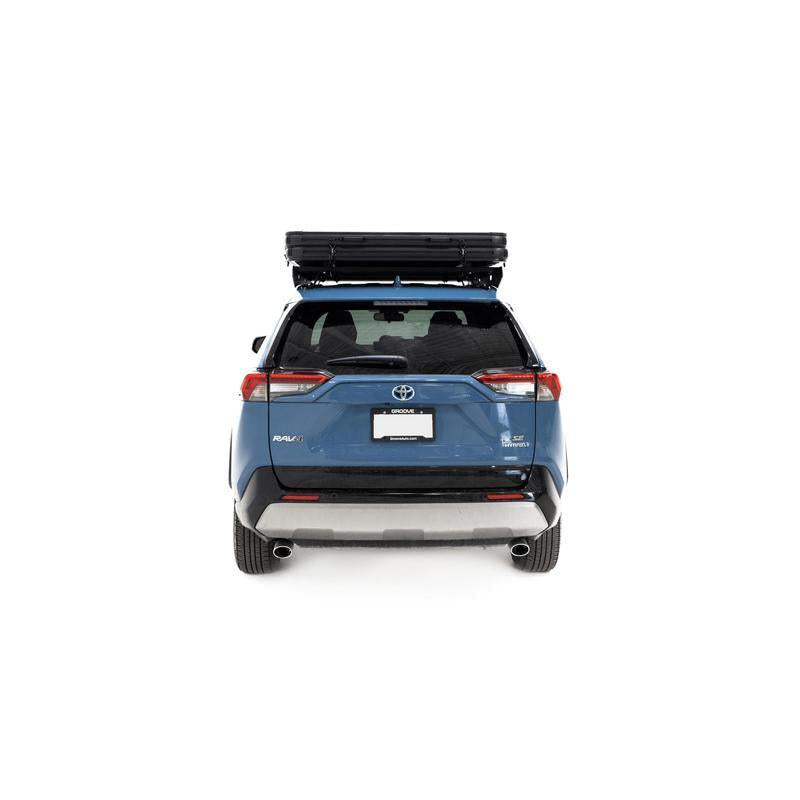 freespirit-recreation-aspen-lite-standard-rooftop-tent-closed-rear-view-on-toyota-rav4-on-white-background