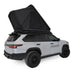 freespirit-recreation-aspen-v2-xl-hard-shell-roof-top-tent-black-open-side-view-on-top-toyota-sequoia-on-white-backgroud