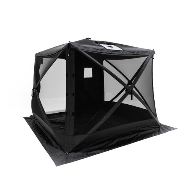 freespirit-recreation-hub-4xl-tent-black-open-rear-corner-view-with-screen-walls-on-white-background