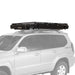 freespirit-recreation-odyssey-black-hard-shell-roof-top-tent-closed-front-corne-view-on-vehicle-on-white-background