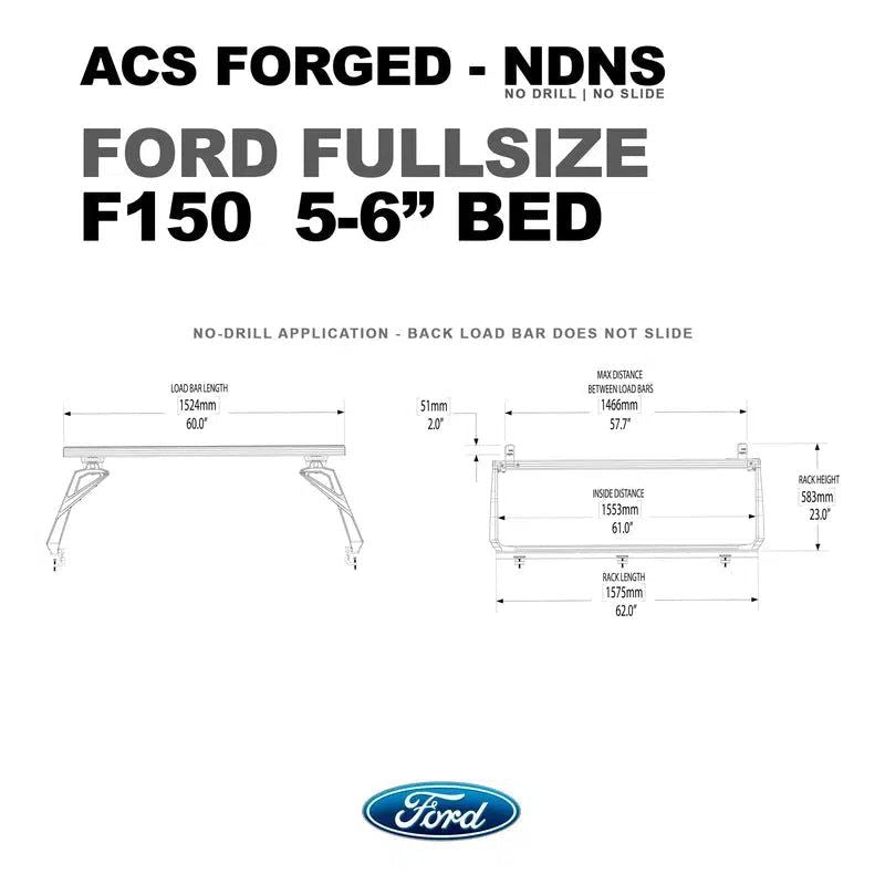 leitner-acs-forged-no-drill-bed-rack-for-ford-f150-5ft-6in-dimensions-on-white-background