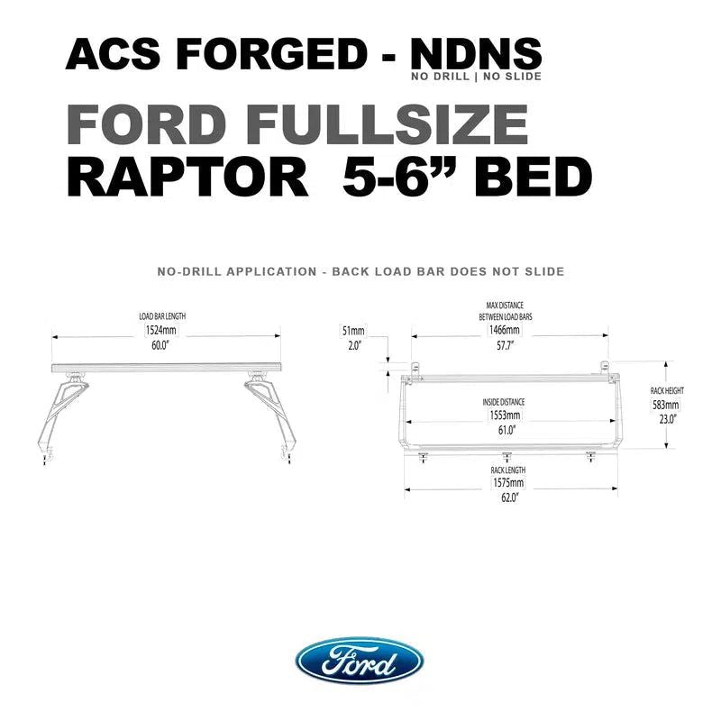 leitner-acs-forged-no-drill-bed-rack-for-ford-raptor-5ft-6in-dimensions-on-white-background