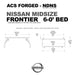 leitner-acs-forged-no-drill-bed-rack-for-nissan-fontier-6ft-dimensions-on-white-background