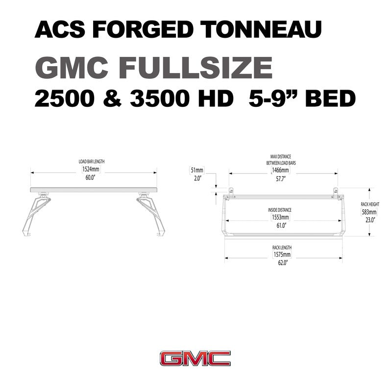 leitner-acs-forged-tonneau-bed-rack-for-gmc-2500-and-3500-5-9ft-dimensions-on-white-background