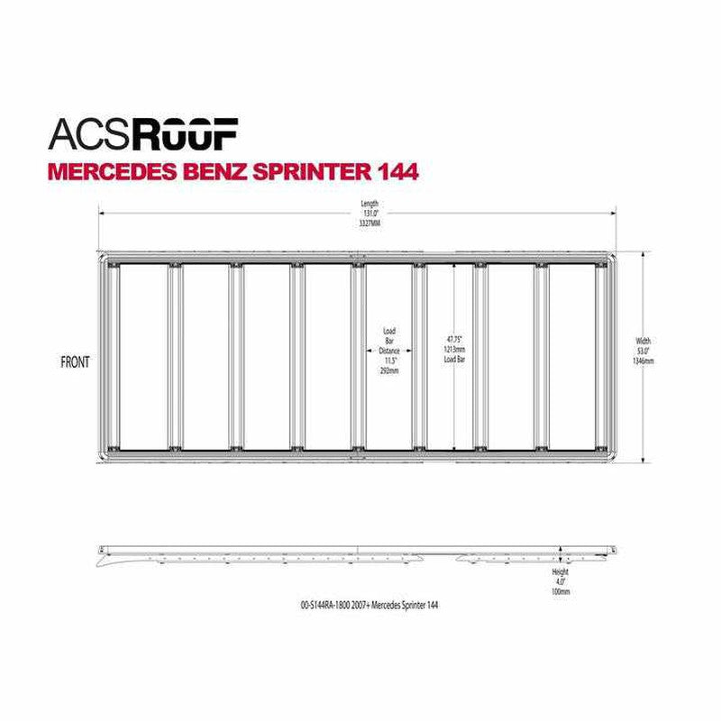 leitner-acs-roof-for-mercedes-benz-sprinter-144-2007-dimensions-on-white-background