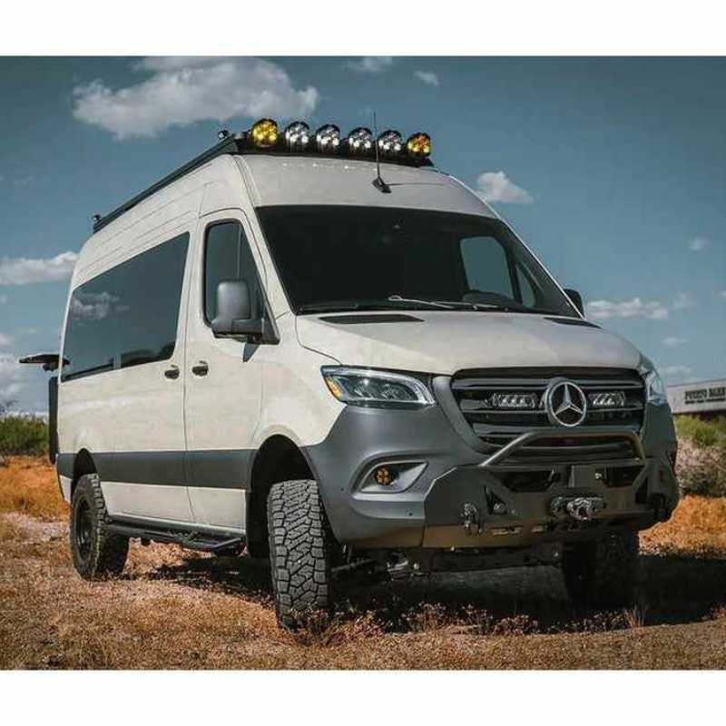 leitner-acs-roof-for-mercedes-benz-sprinter-144-2007-front-corner-view-in-nature