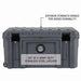 overland-vehicle-systems-169-qt-dry-cargo-box-with-drain-wheels-and-bottle-opener-front-top-view-exterior-ridges