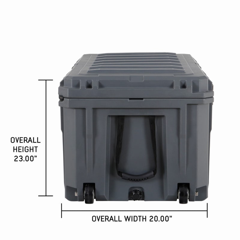 overland-vehicle-systems-169-qt-dry-cargo-box-with-drain-wheels-and-bottle-opener-side-view-overall-height-and-width