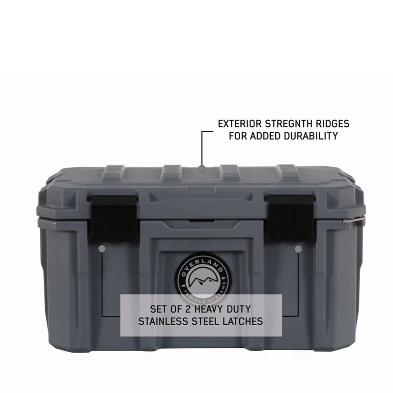 overland-vehicle-systems-53-qt-dry-cargo-box-with-drain-and-bottle-opener-front-top-view-exterior-ridges