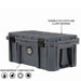 overland-vehicle-systems-95-qt-dry-cargo-box-with-drain-and-bottle-opener-corner-view-polyethylene-llldpe-material