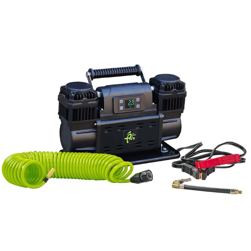 overland-vehicle-systems-egoi-portable-air-compressor-with-control-panel-front-view-with-hose-on-white-background
