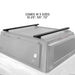 overland-vehicle-systems-expedition-truck-cap-crossbars-rear-corner-view-on-truck-cap-on-white-background-with-dimensions