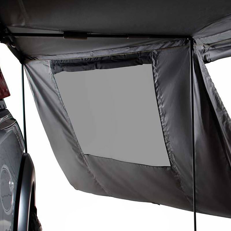 overland-vehicle-systems-nomadic-180-lte-awning-wall-with-windows-open-close-up-view-glaze-windows