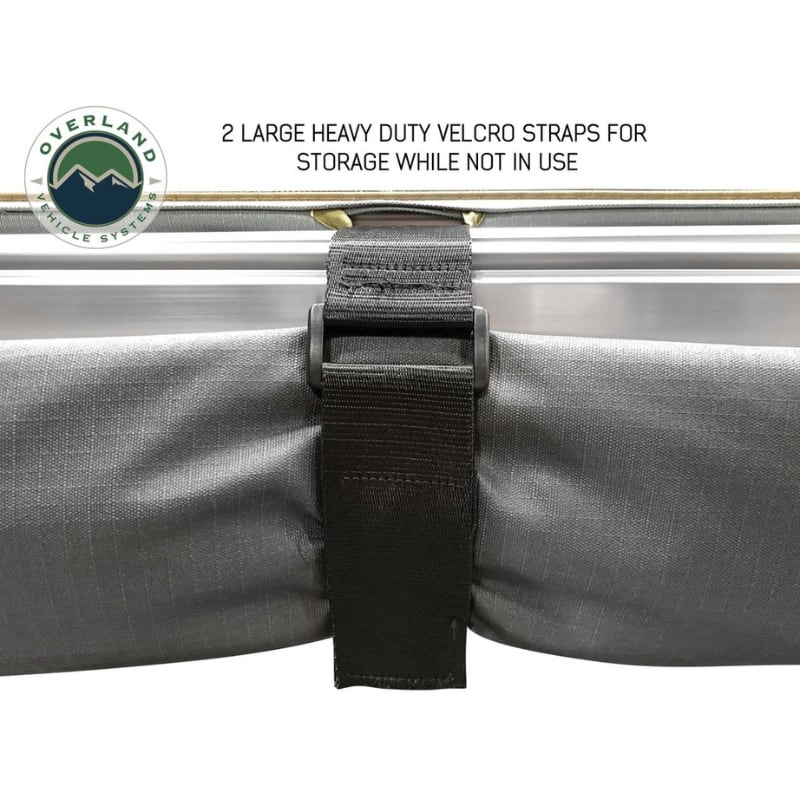 overland-vehicle-systems-nomadic-270-awning-driverside-open-close-up-view-of-heavy-duty-velcro-storage-straps