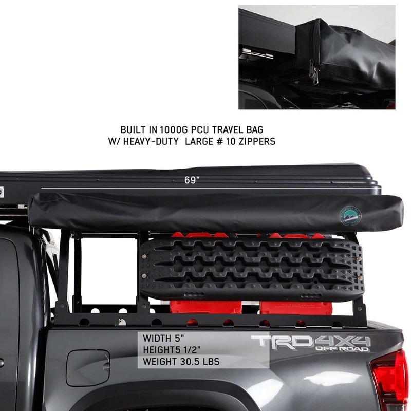 overland-vehicle-systems-nomadic-270lte-awning-driver-side-toyota-tacoma-side-view-and-dimensions