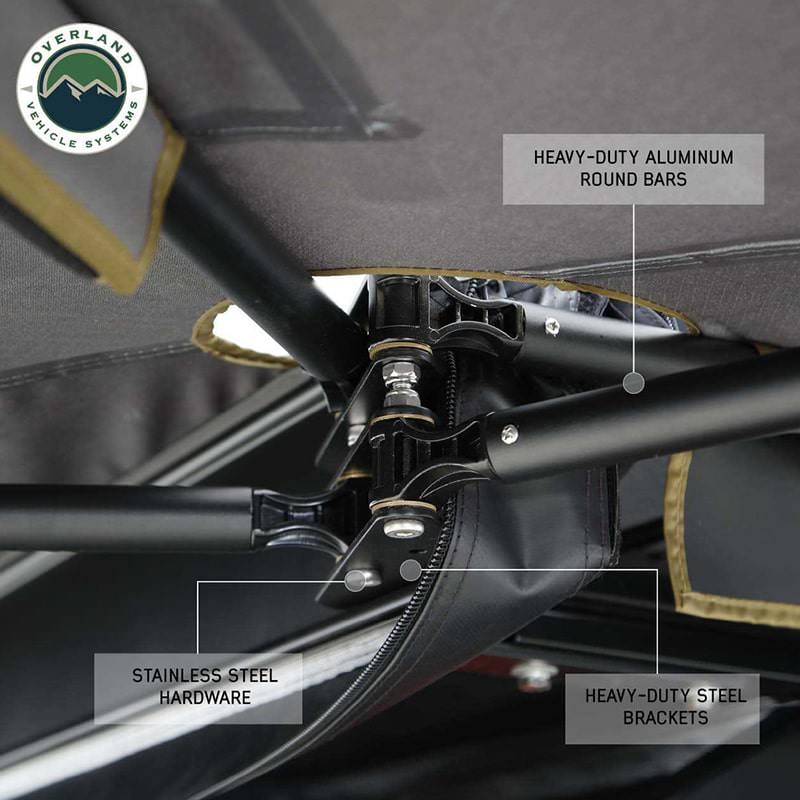 overland-vehicle-systems-nomadic-270lte-awning-heavy-duty-round-bars-and-stainless-steel-brackets