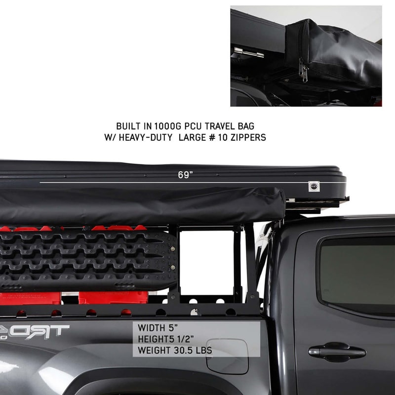 overland-vehicle-systems-nomadic-270lte-awning-passenger-side-toyota-tacoma-travel-bag-with-heavy-duty-zippers