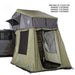 overland-vehicle-systems-nomadic-annex-fitted-to-nomadic-extended-soft-shell-roof-top-tent-gray-tent-green-annex-open-front-corner-view-sizes