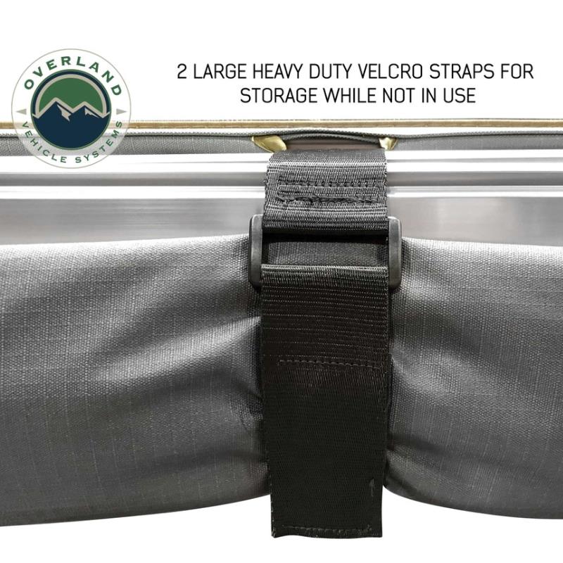 overland-vehicle-systems-nomadic-awning-270-gray-velcro-straps-close-up-view