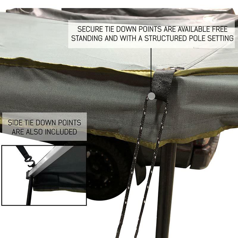 overland-vehicle-systems-nomadic-lt-270-awning-with-walls-dark-gray-open-close-up-view-of-secure-tie-down-points