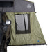 overland-vehicle-systems-nomadic-roof-top-tent-annex-green-base-black-floor-open-side-view-on-white-backround