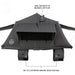 overland-vehicle-systems-nomadic-standard-soft-shell-roof-top-tent-gray-open-side-view-shoe-pouch-and-dual-airvent-description